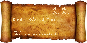 Kautz Kötöny névjegykártya